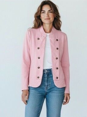Tommy Hilfiger Pink Military-Style Double-Breasted Jacket M